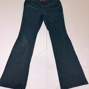 Unionbay Juniors Uniform Pants Womens 15 Black Cotton Stretch Flat Front Bootcut